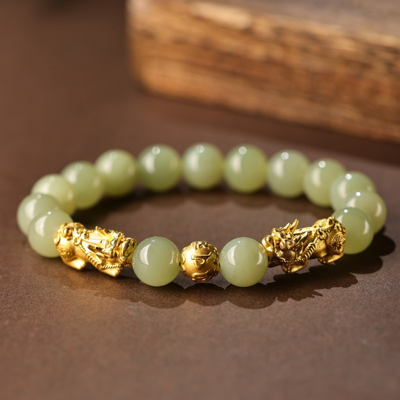 Jade Pixiu Wealth and Harmony Bracelet – Prosperity, Health, and Protection