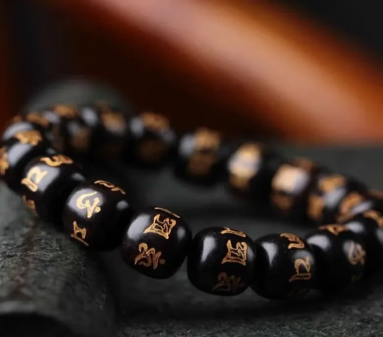 Ebony Wood Mantra Meditation Bracelet – Purify and Protect Your Spirit