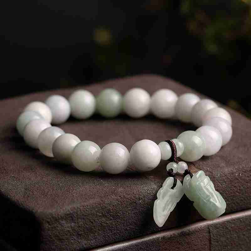 Jade Pixiu Leaf Prosperity Bracelet – Harmony, Wealth, and Success